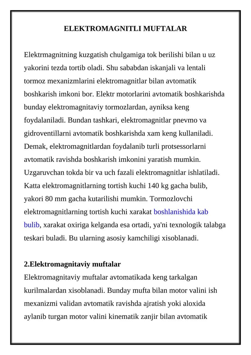 Elektromagnitli muftalar