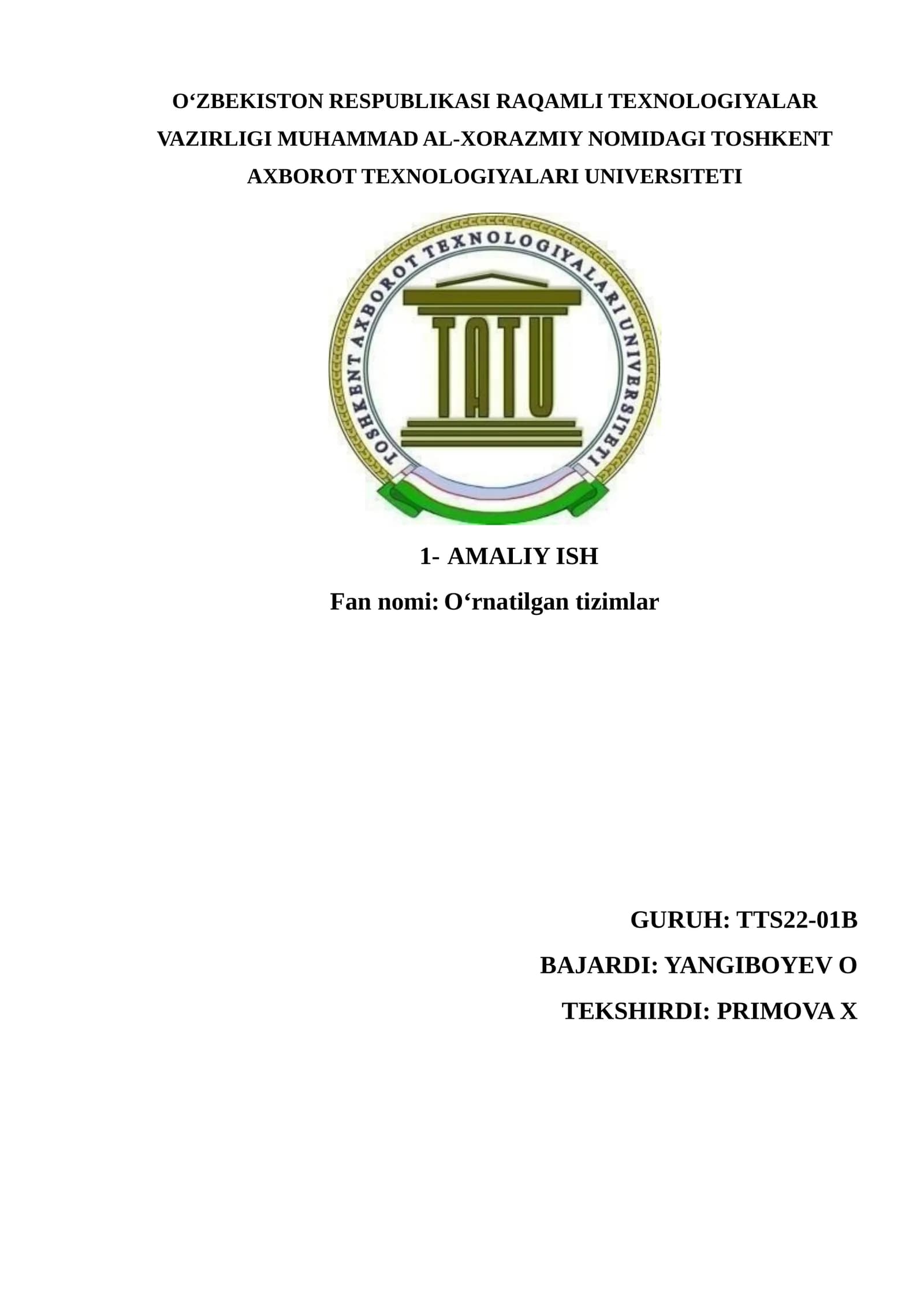 O‘rnatilgan tizimlar