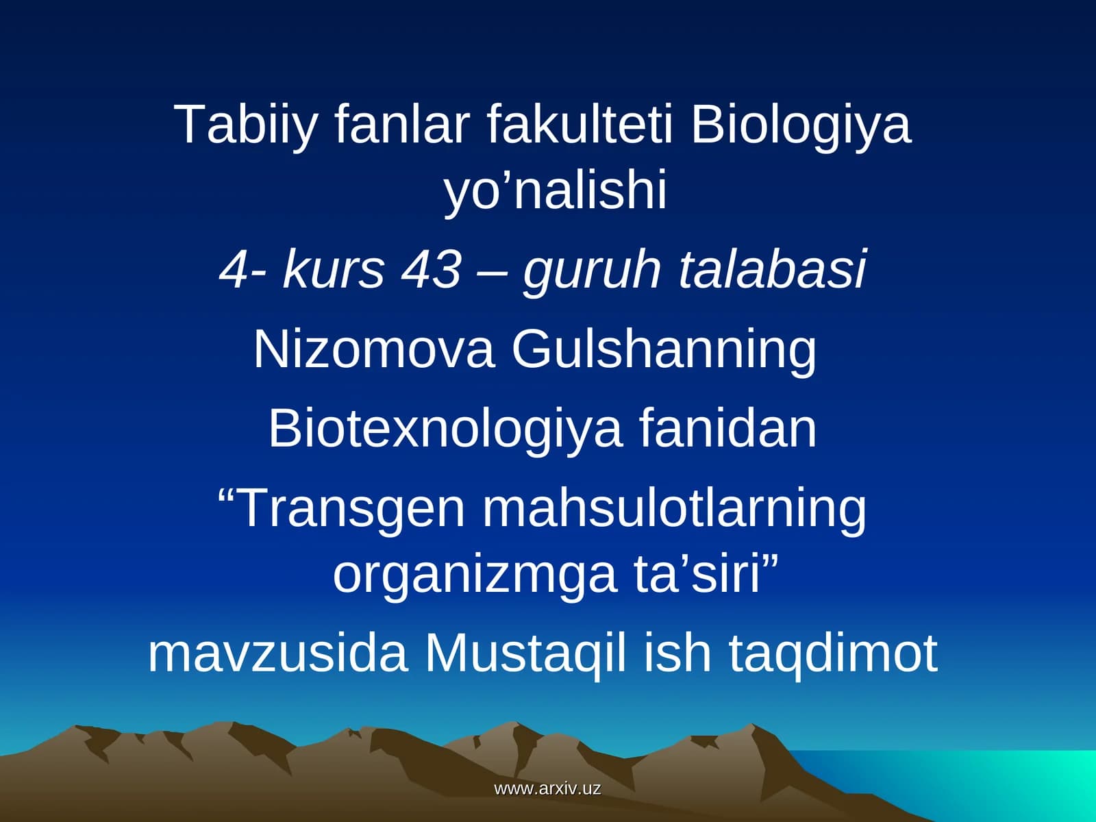 Transgen mahsulotlarning organizmga ta’siri