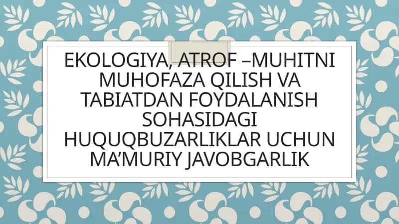 Ekologiya