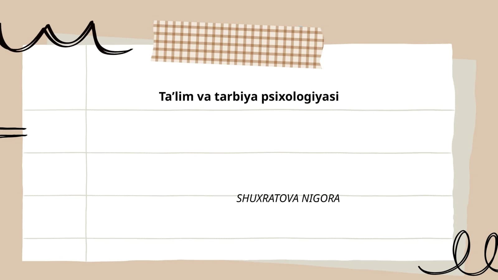 Ta’lim va tarbiya psixologiyasi
