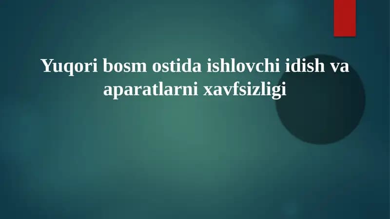 Bosimli idishlar va apparatlar