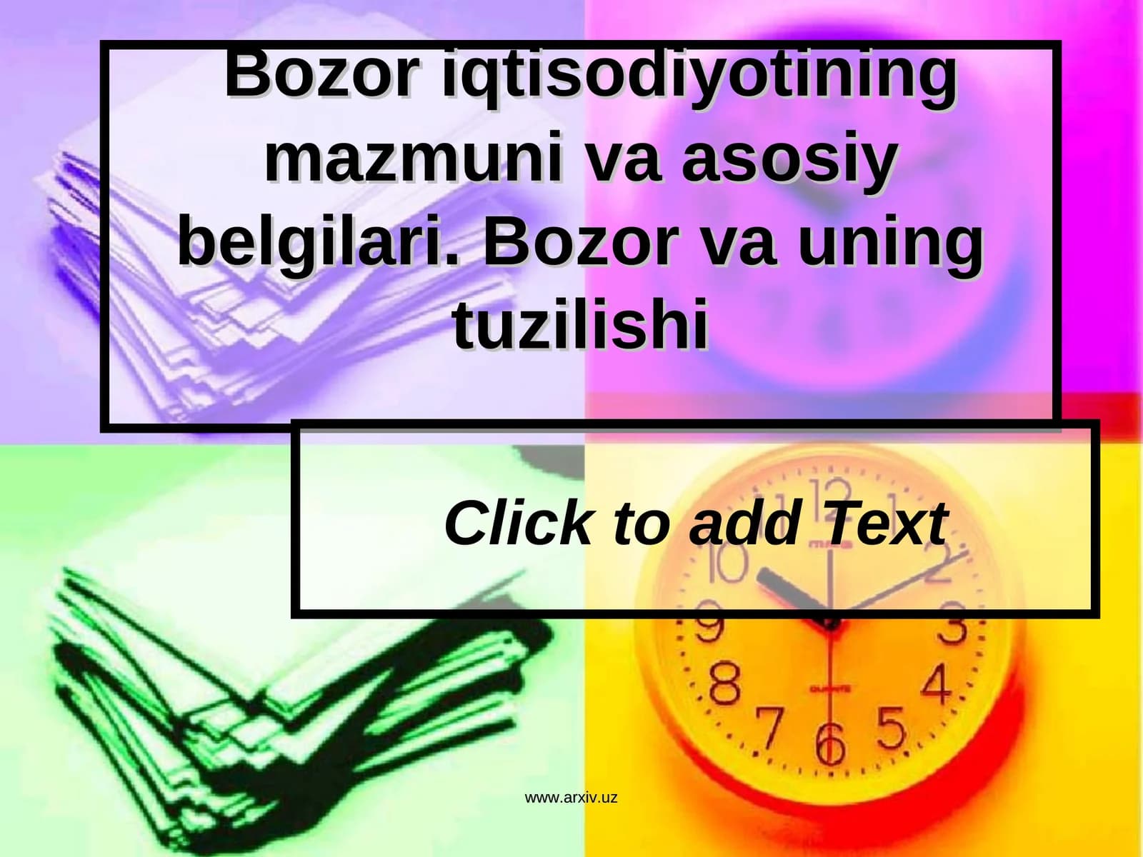 Bоzоr iqtisоdiyotining mazmuni va asоsiy bеlgilari