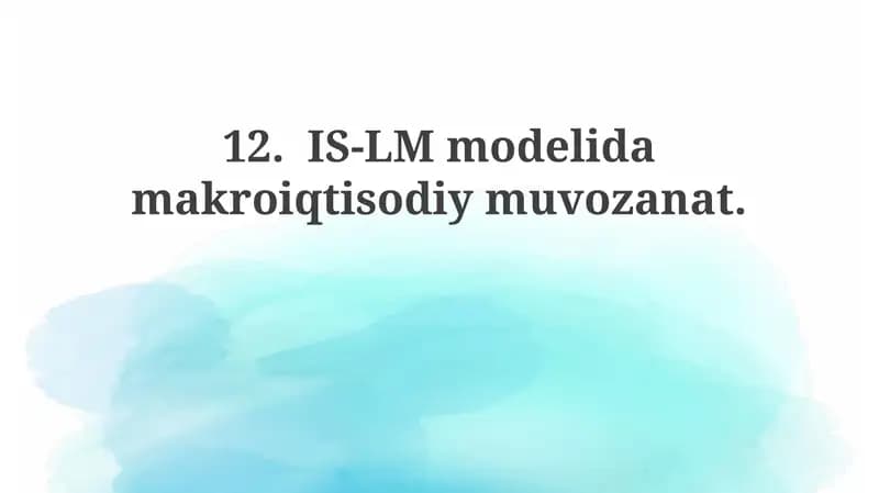 IS-LM Modeli
