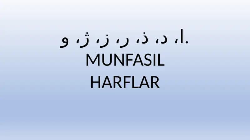 Munfasil harflar