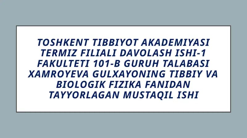 Bionika asoslari va uni inson hayotidagi o’rni