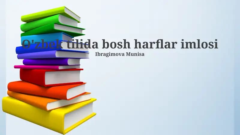 O'zbek tilida bosh harflar imlosi