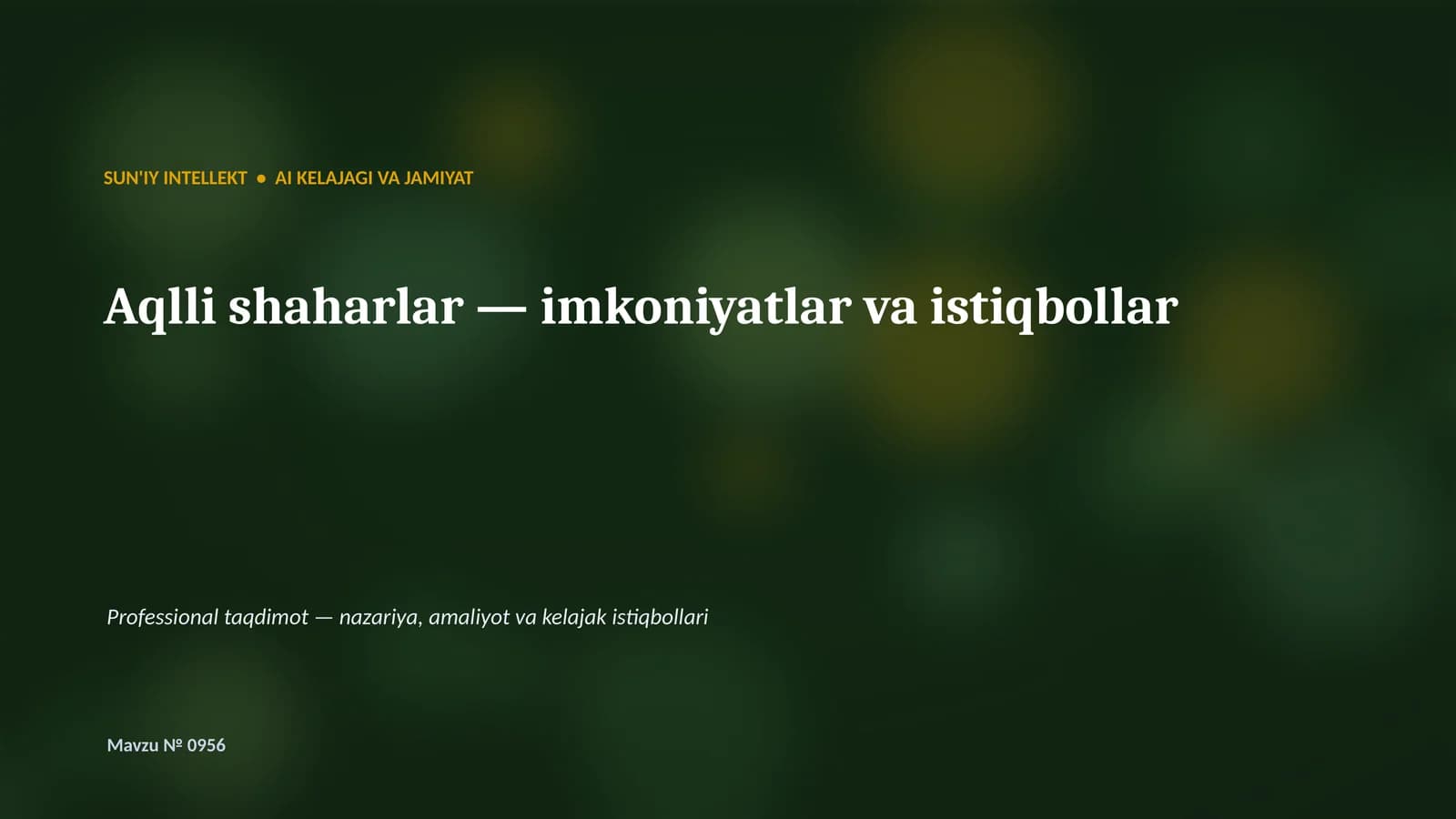 AI Kelajagi Va Jamiiyat
