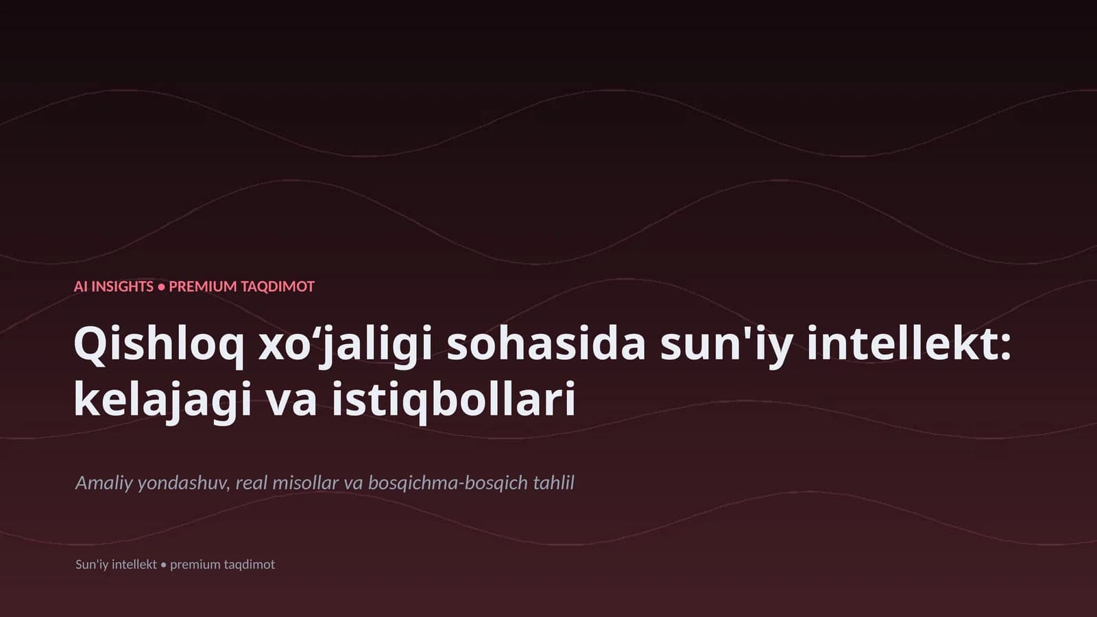 Qishloq xoʻjaligi sohasida sun'iy intellekt: kelajagi va istiqbollari