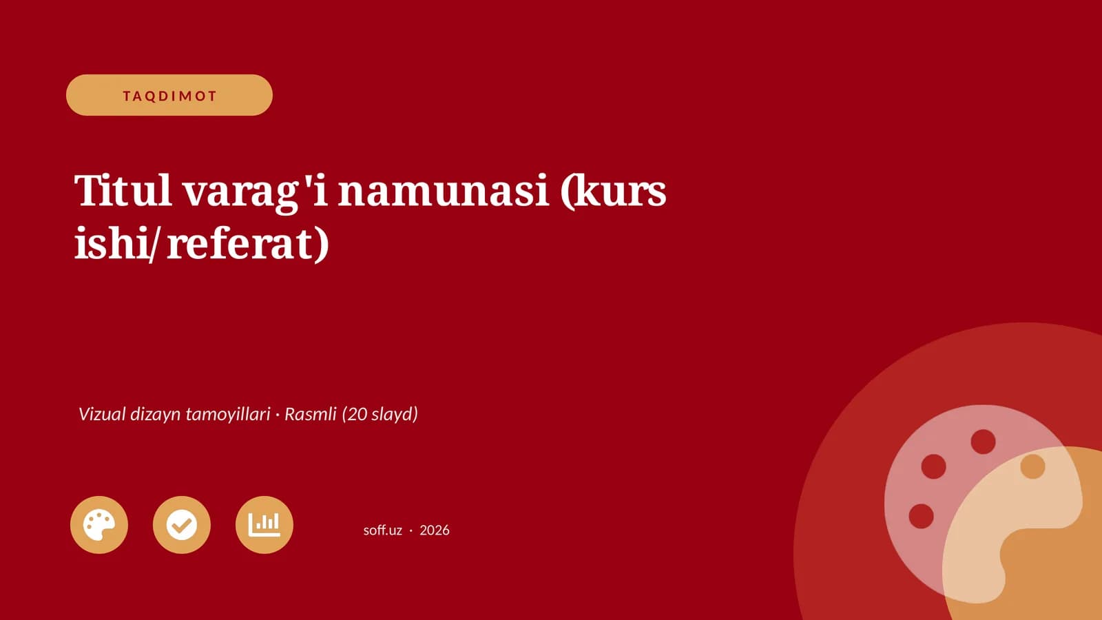 Titul varag'i namunasi (kurs ishi/referat)