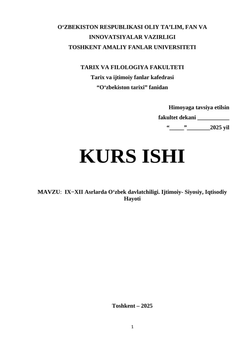 Asrlarda O‘zbek davlatchiligi