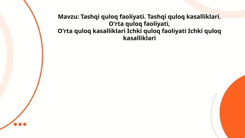 Tashqi quloq faoliyati