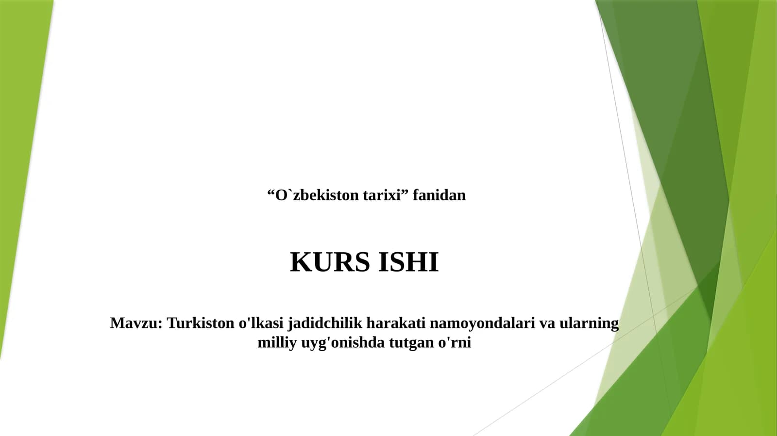 Turkistono'lkasijadidchilikharakatinamoyondalarivaularningmilliyuyg'onishdatutgano'rni