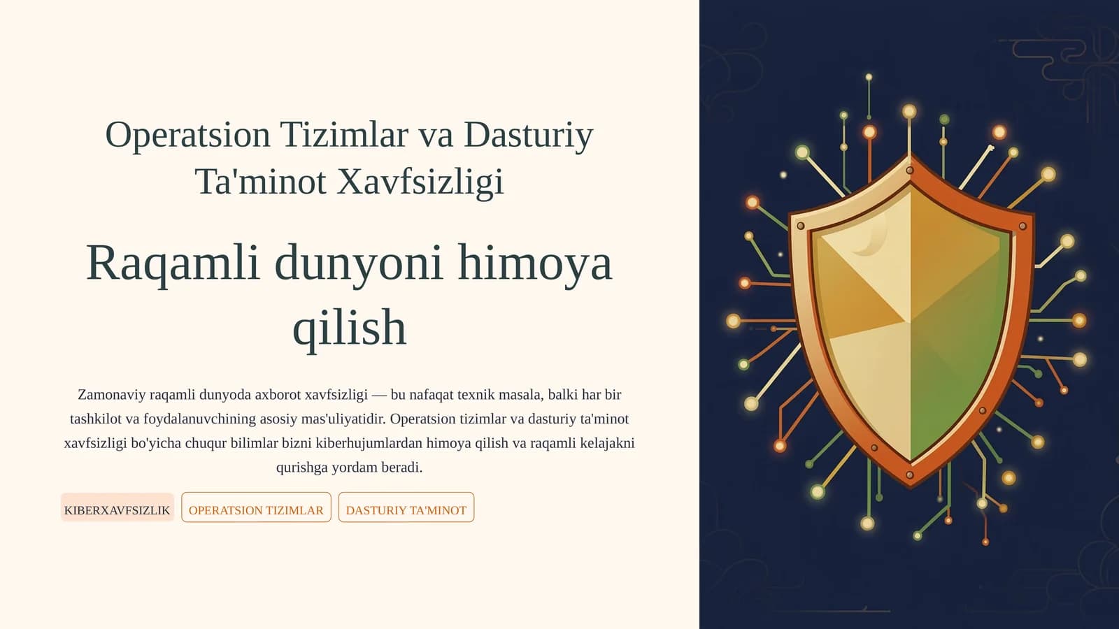 Operatsion Tizimlar va Dasturiy Ta'minot Xavfsizligi