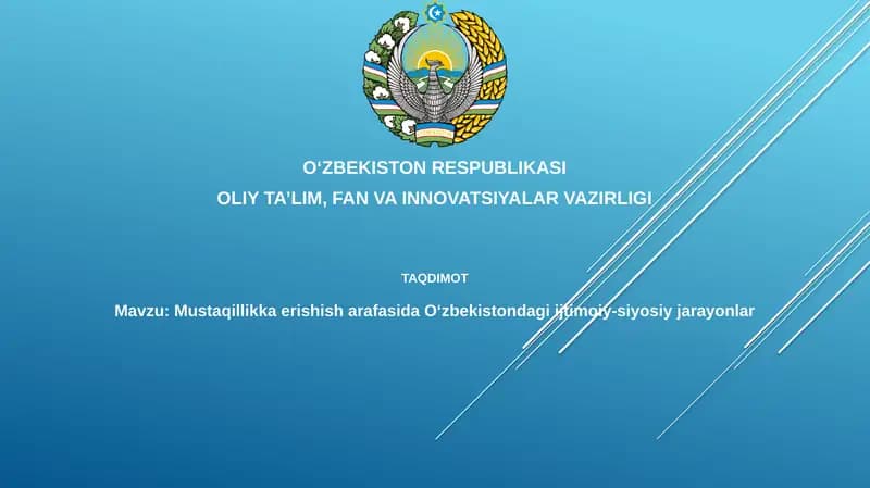 Mustaqillik arafasida Oʻzbekistondagi ijtimoiy-siyosiy jarayonlar