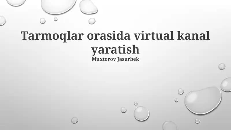 Virtual Kanal yaratish