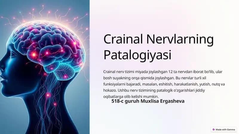 Crainal Nervlarning Patalogiyasi