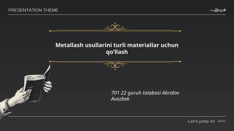 Plastmassalarni metallash usullari