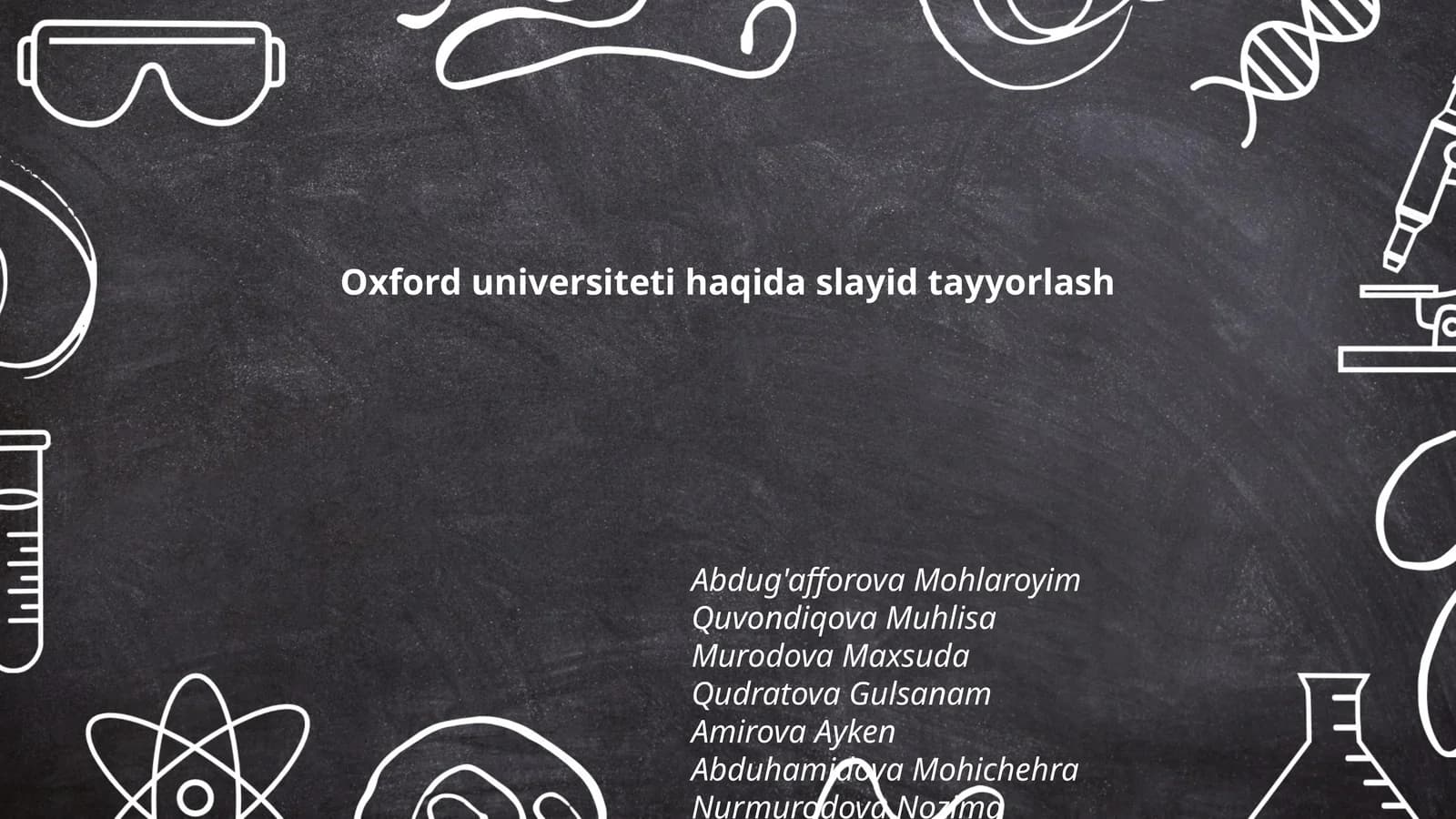Oxford Universiteti haqida slayid tayyorlash