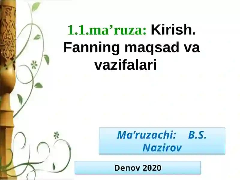 O’zbekiston davlat chiqarilgan tarix fanining ma’ruza mavzulari