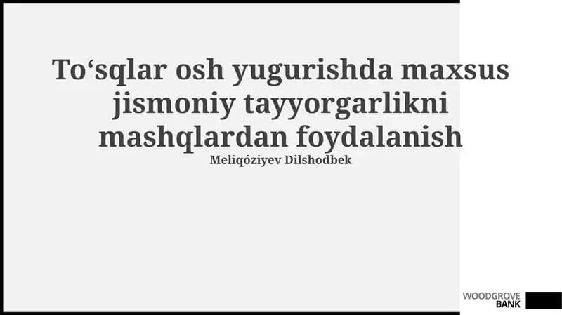 To'siqlar bilan yugurish uchun maxsus mashqlar