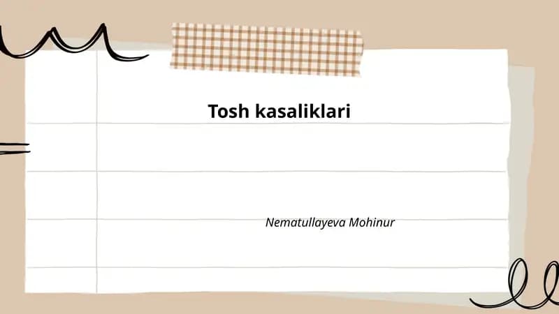 Tosh kasaliklari
