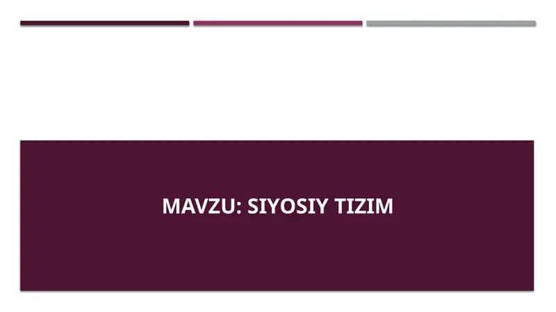 Siyosiy tizim