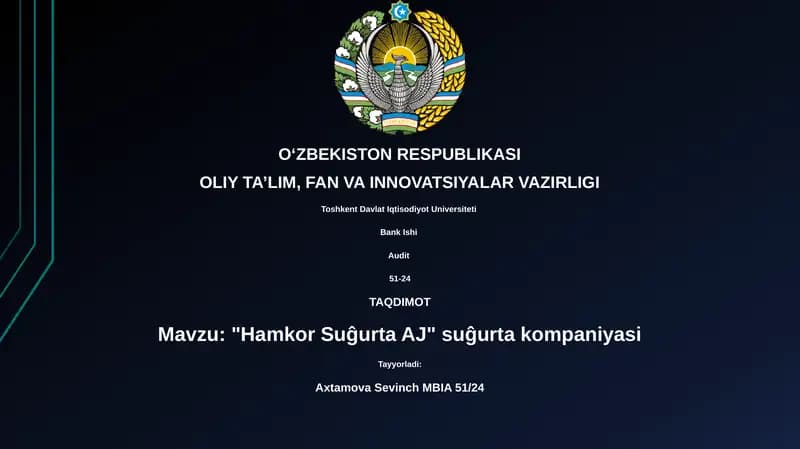 "Hamkor Suĝurta AJ" suĝurta kompaniyasi