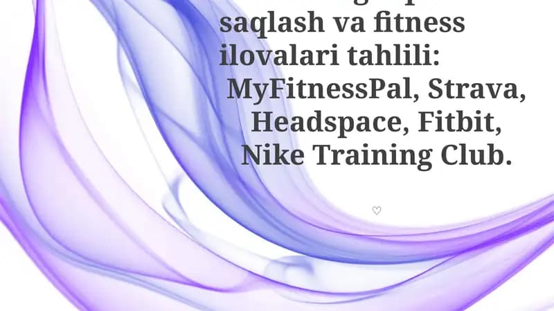 Sog'liqni saqlash va fitness ilovalari tahlili