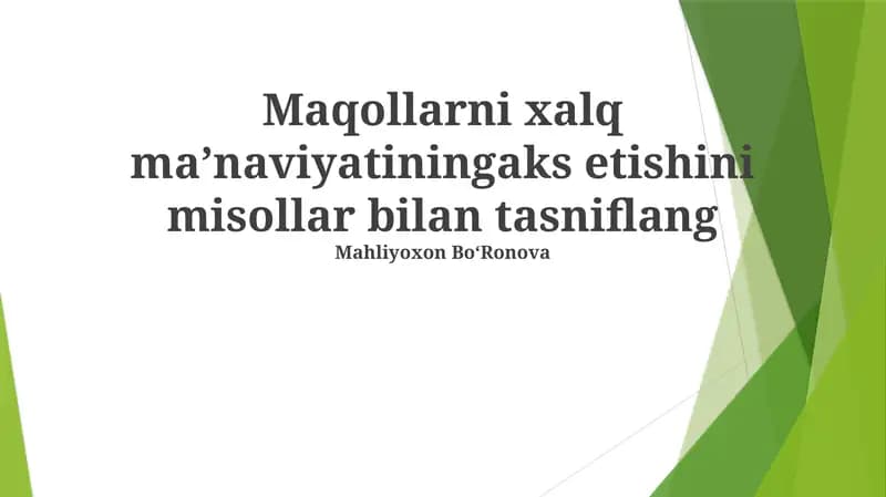 Maqol va Siyosiy Tuzumlar