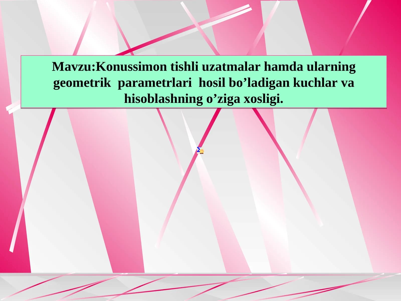 Konussimon tishli uzatmalar hamdaularning geometrik parametrlari hosil bo’ladigan kuchlar vahisoblashning o’ziga xosligi