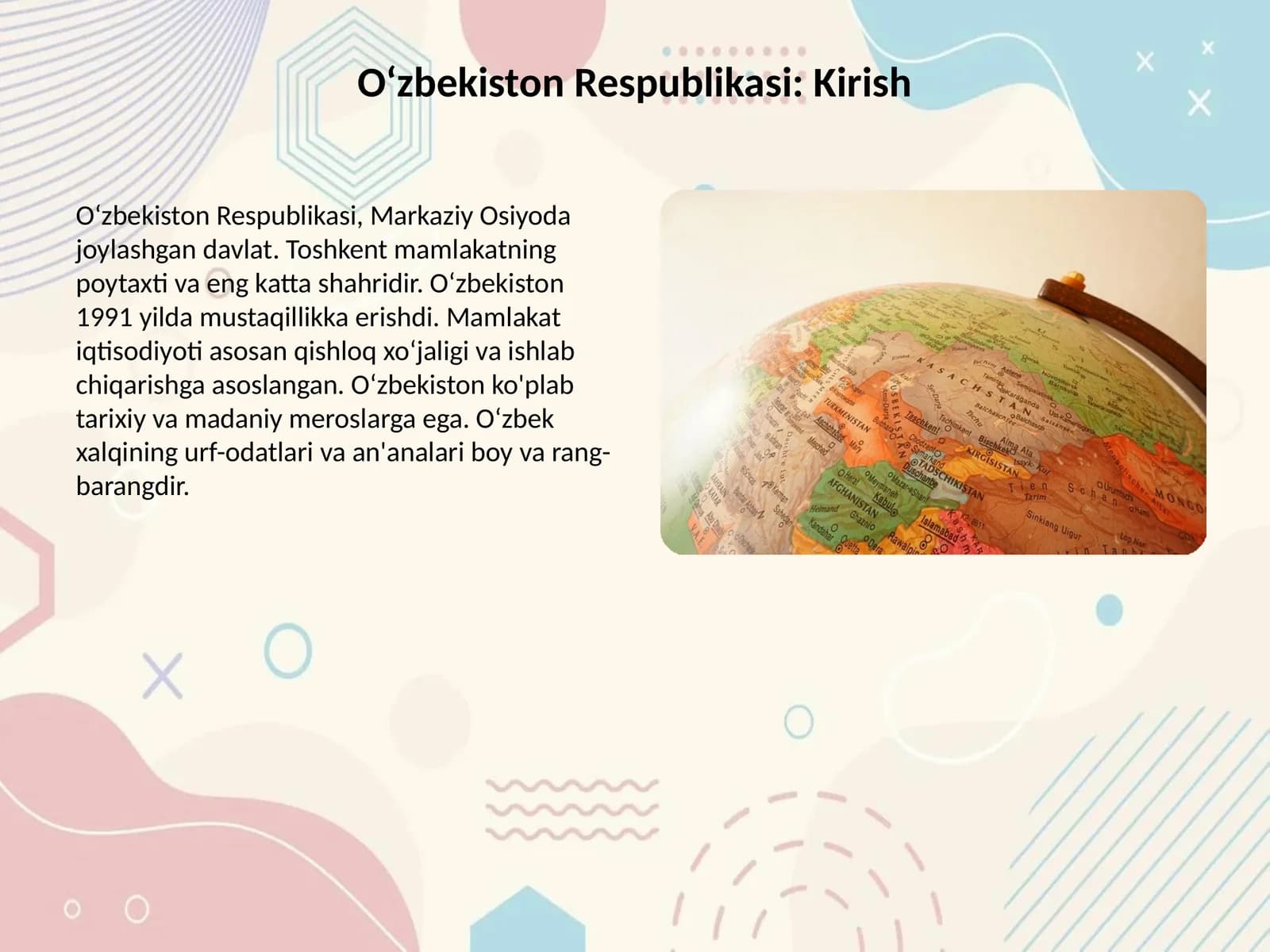 Oʻzbekistonning Tarixi va Madaniyati
