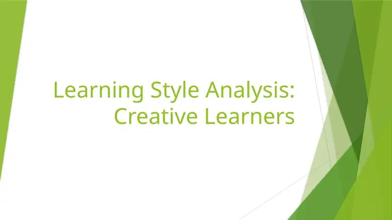 Learning Style Analysis: Creative Learners