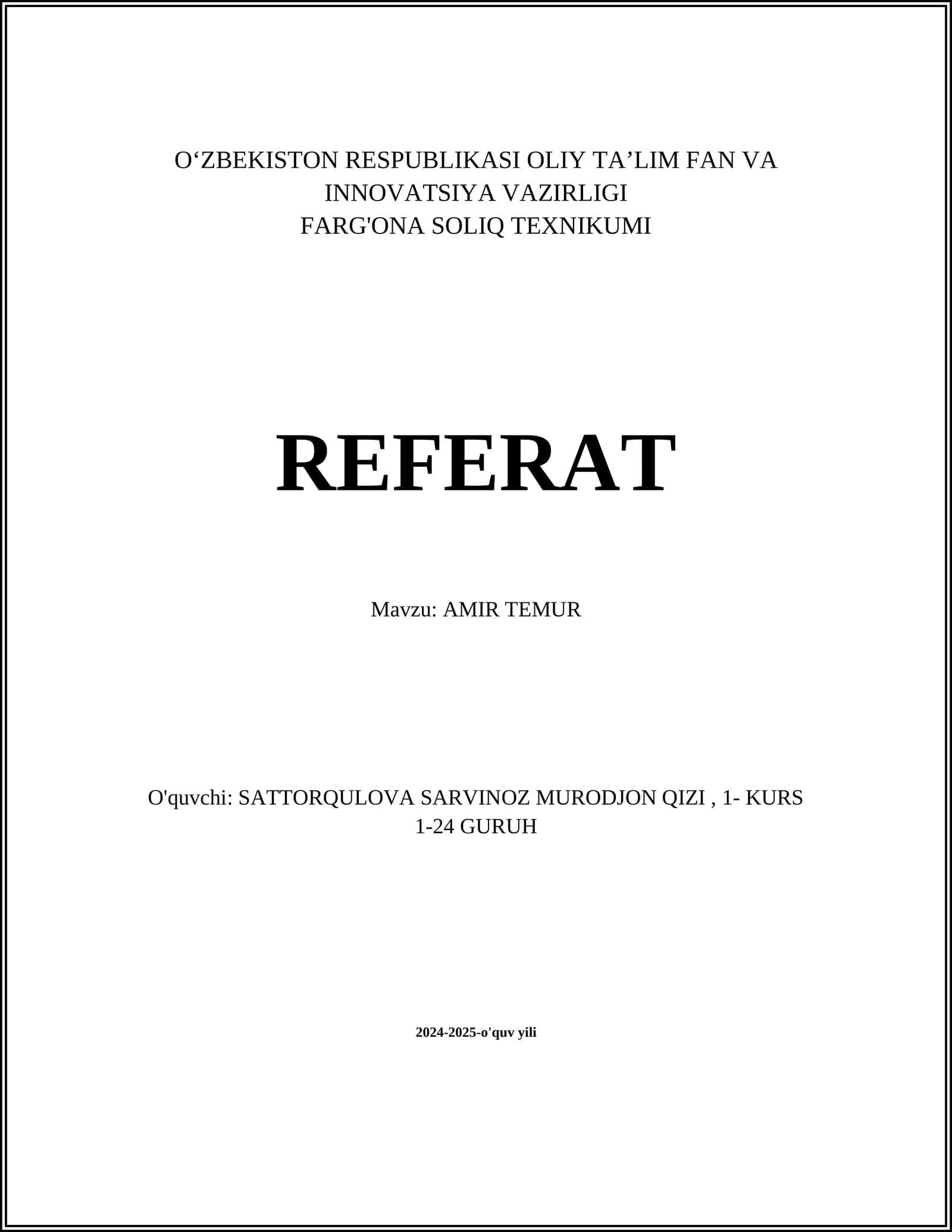 AMIR TEMUR