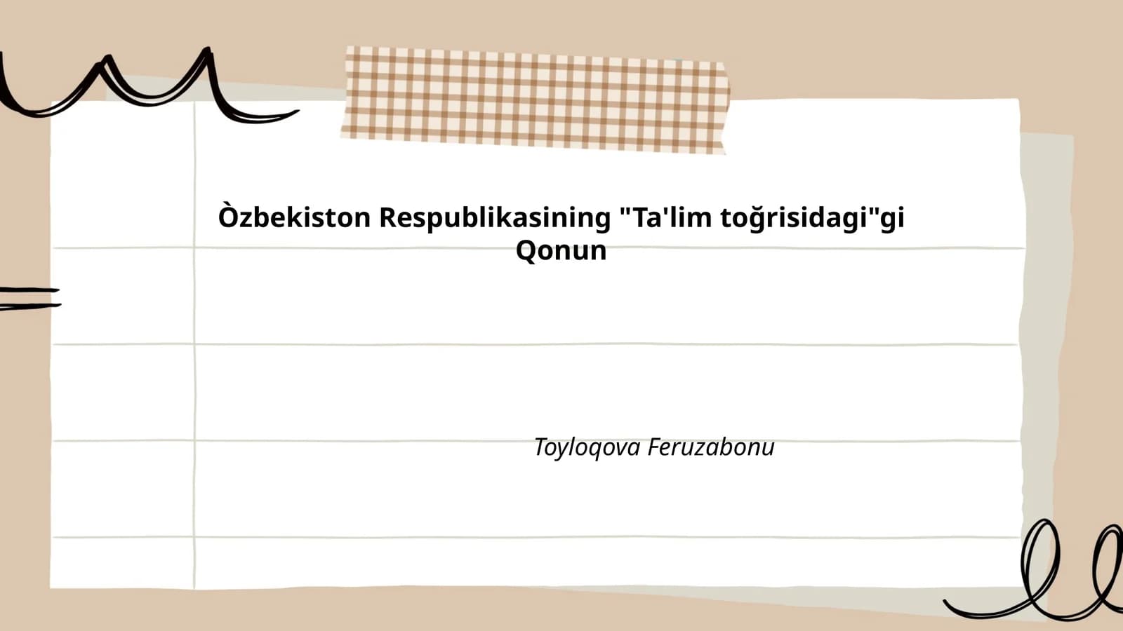 Ta'limning umumiy printsiplari