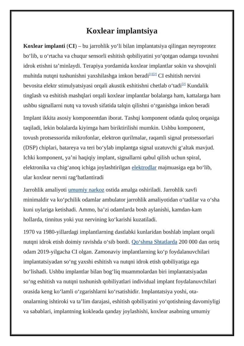 Koxlear implanti