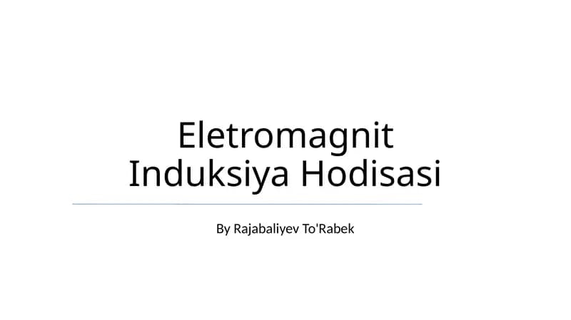 Eletromagnit Induksiya Hodisasi