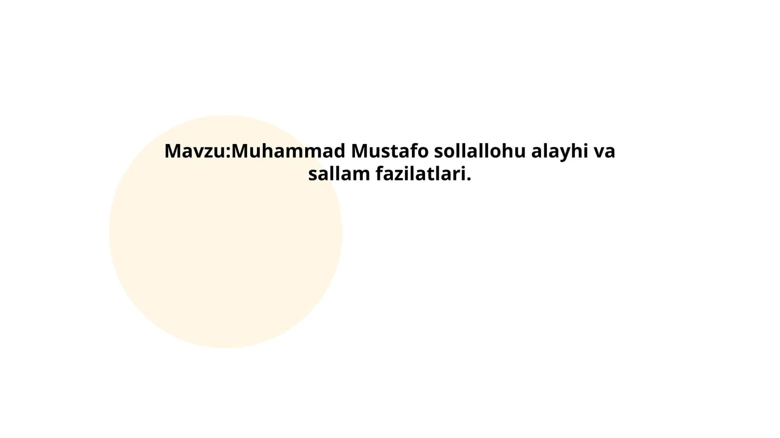 Muhammad Mustafo sollallohu alayhi va sallam fazilatlari