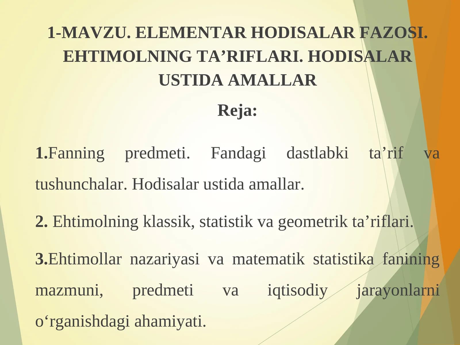 ELEMENTAR HODISALAR FAZOSI
