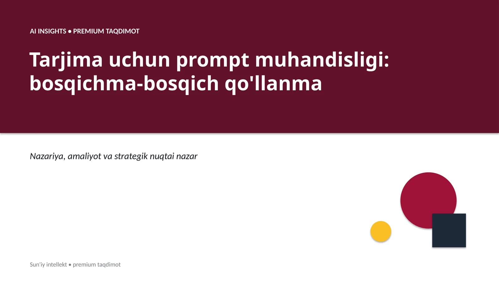 Sun'iy intellekt • premium taqdimot