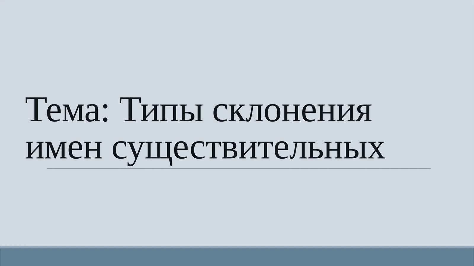 Типы склонения имен существительных