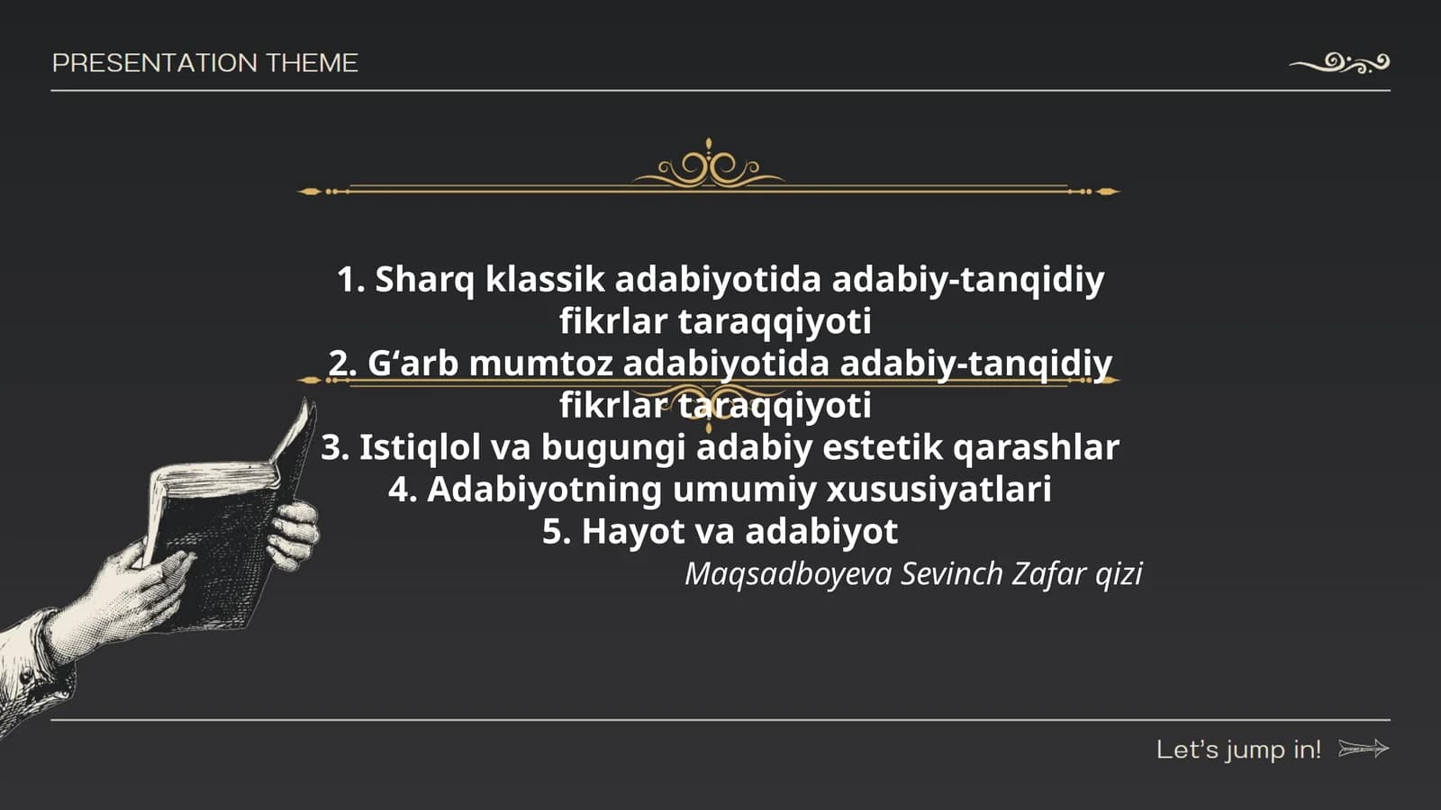 Sharq klassik adabiyotida adabiy-tanqidiy fikrlar taraqqiyoti