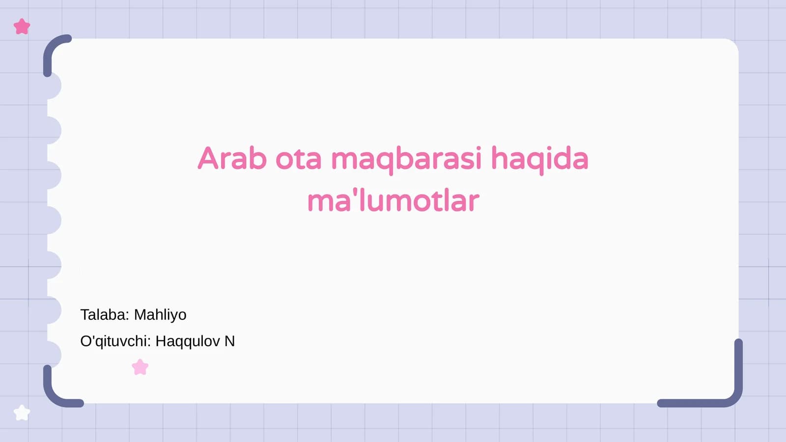 Arab ota maqbarasi haqida ma'lumotlar