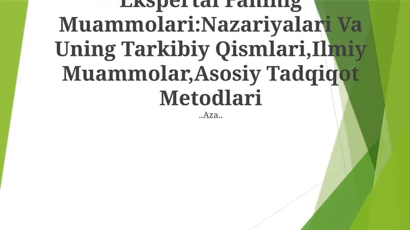 Ilmiy Nazariyalar va Uning Tarkibiy Qismlari