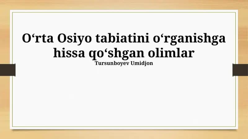 Aleksey Chekanovskiy va uning geografik tadqiqotlari