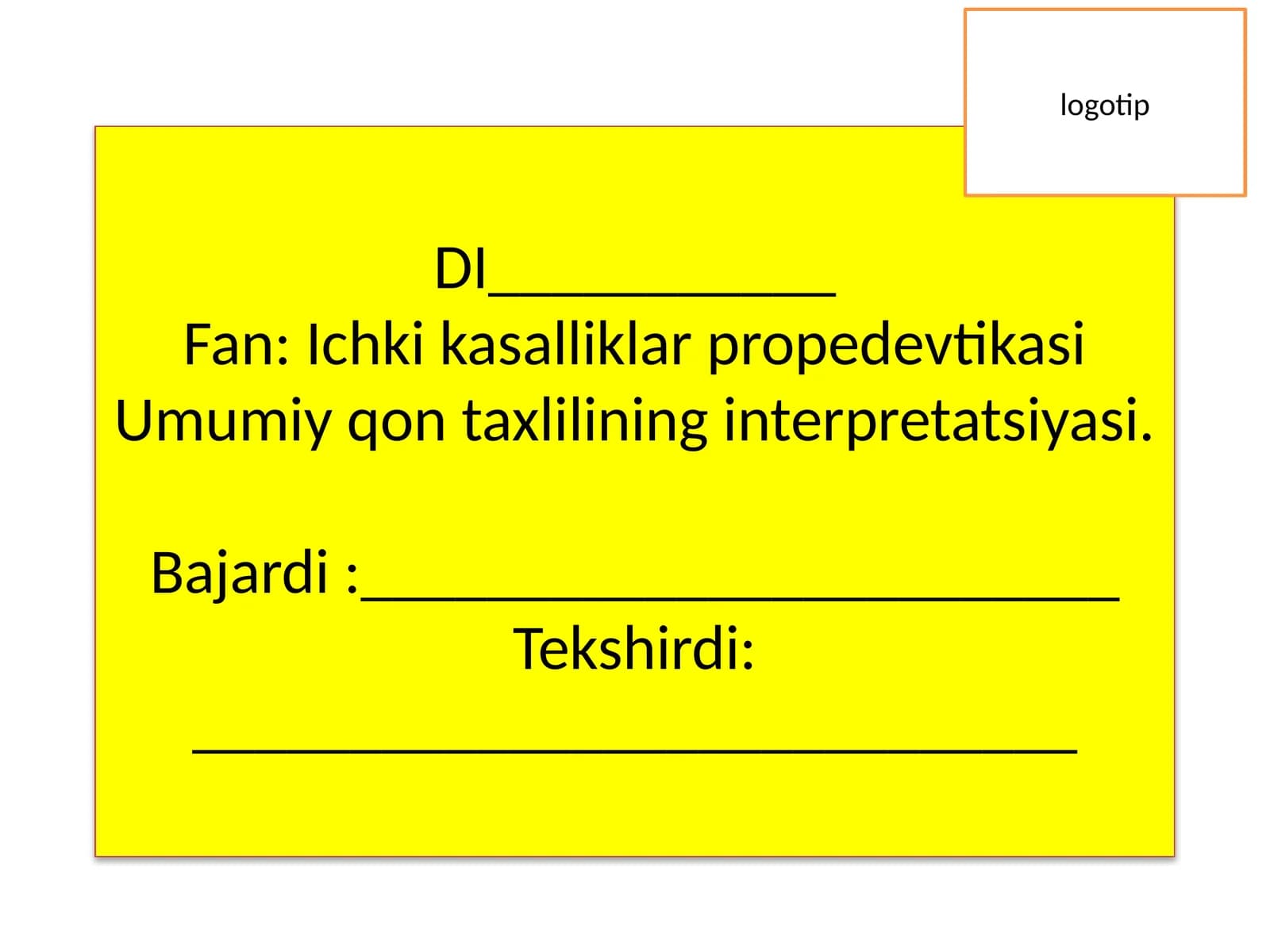 Umumiy qon tahlili propedevtikasi