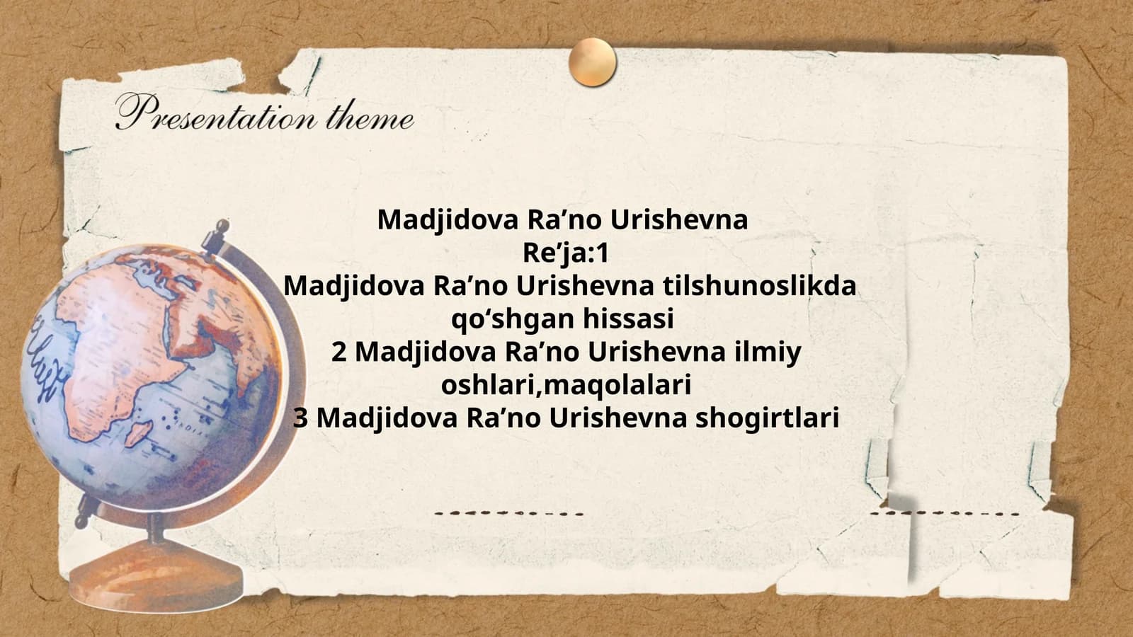 Madjidova Raʼno Urishevna