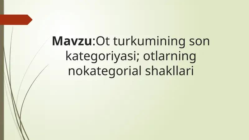 ot turkumining son kategoriyasi