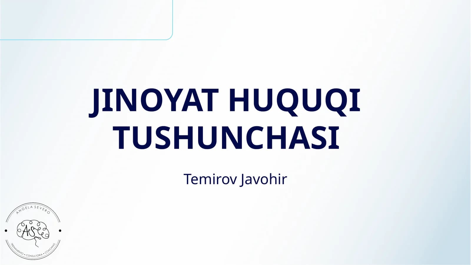 JINOYAT HUQUQI TUSHUNCHASI