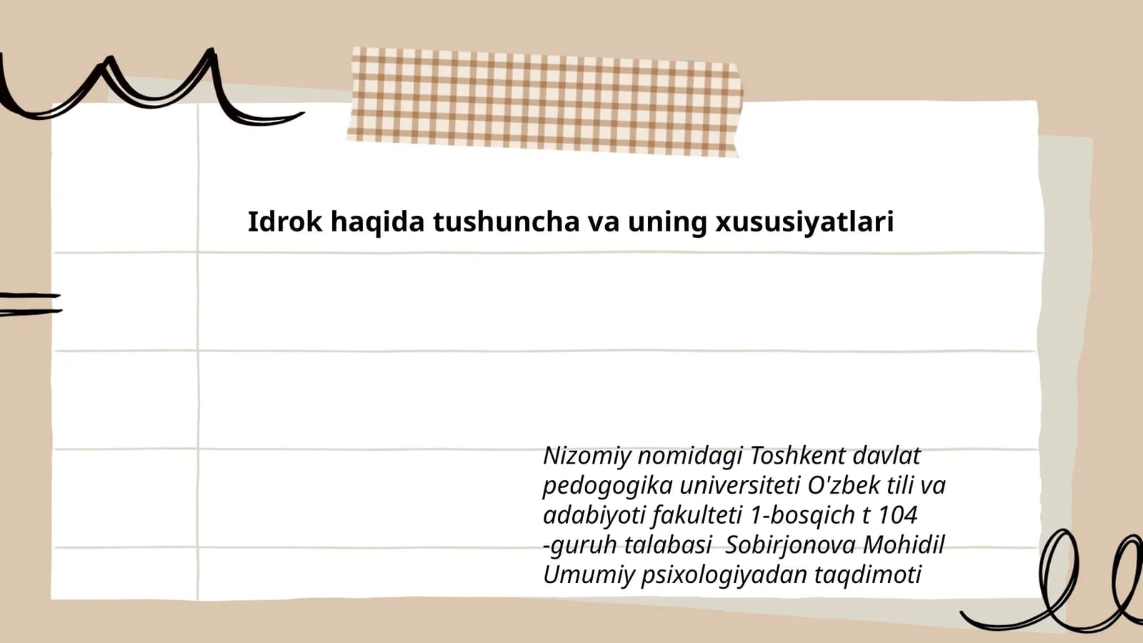 Umumiy psixologiyadan taqdimoti